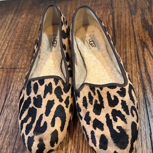 UGG Women's Tan and Black Animal Print Loafers size 8